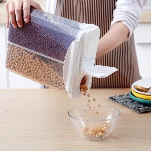 Food Sealed Tank Kitchen Organizer Storage Container Cereal Dispenser Storage Box Household Large Plastic Can Box