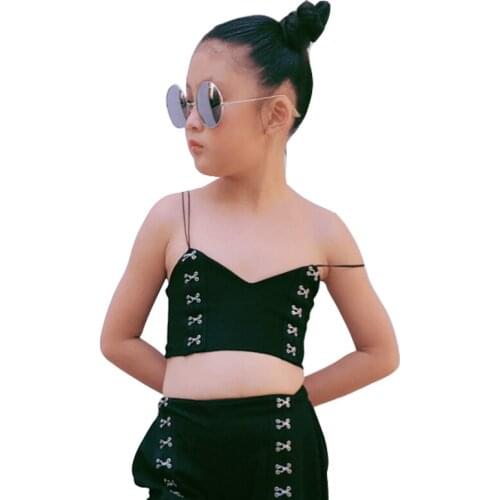 Black Sleeveless Cotton Tops Age For 9 Month - 10 Years Baby Girls Beach Style Children Clothes 2021 New Summer Girl Simple Vest