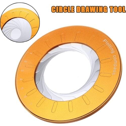 Round Stainless Steel Compass Circle Drawing Tool Adjustable Size Circle Drawing Tools for Math Measuring Ruler