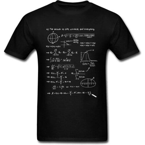 Women Men Math Equation T Shirts Brand New Fashion Summer Tops T-Shirts The answer To Life, Universe ,Everything ! High Quality