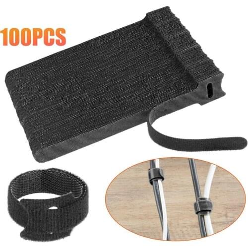 100PCS/SET Nylon Releasable Cable Ties Reusable Wrap Zip Bundle Ties T-Type Cable Tie Wire Industrial Fasteners Hardware Cable