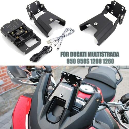 New Motorcycle Mobile Phone Stand Holder GPS Plate Bracket For Ducati Multistrada 950 S from 2017 1260 from2018 Enduro from 2016