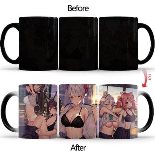 Newest changing goddess coffee mugs heat Color changing tea cup Magic Mug gift Sexy ass double sides printing BSKT-072
