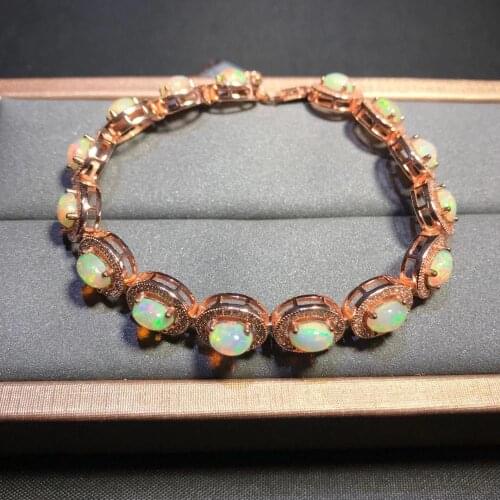 New Natural Opal Bracelet 925 Silver Ladies Bracelet Graceful Luxury Fashion Elegant Design Temperament Bracelet