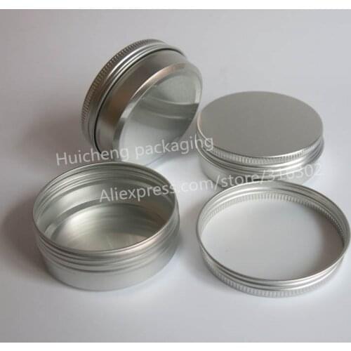 100 x Empty 60g aluminum jar metal jar for cream powder gel use 2 oz cosmetic bottles, 60ml aluminum container