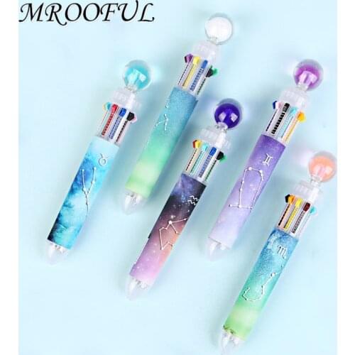 1Pcs Twelve Constellation Pen 0.5mm Starry Multicolor Ballpoint Pen for Girl Gift Stationery School Office Writing Supplies
