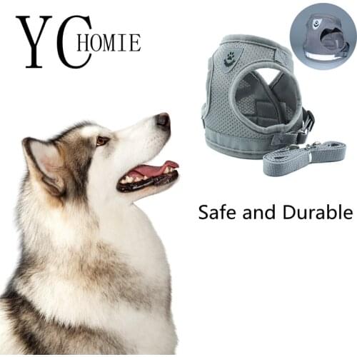 Dog Harness with Leash Summer Pet Adjustable Reflective Vest Walking Lead for Puppy Polyester Mesh Harness for Small Medium Dog