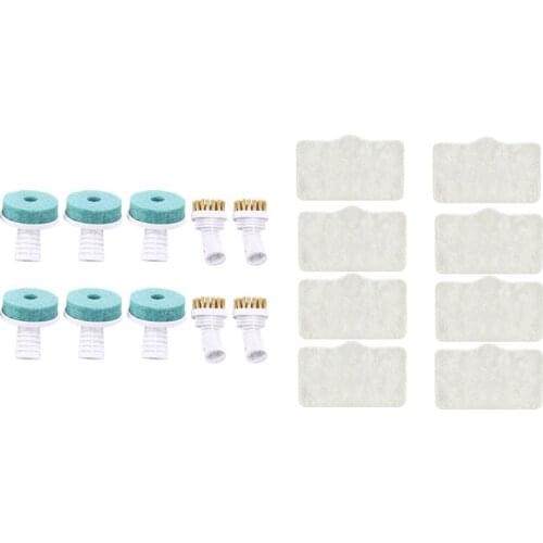 8x Mop for Deerma Steam Mop Cleaner ZQ610 ZQ600 Steam Mopping Wiper & 2set Brush Head Attachment Mold Dust Removal Heads