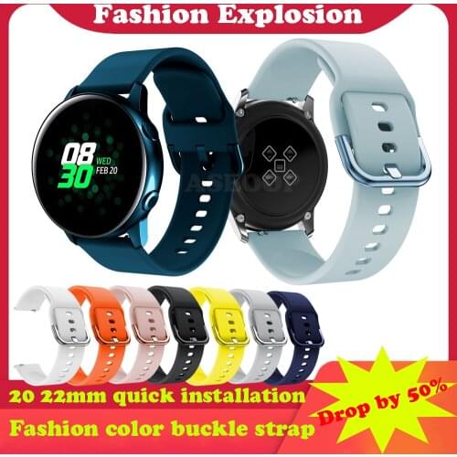 20mm 22mm Silicone Strap for Samsung Galaxy Watch 4 Classic 42 46mm Watch 3 41mm 45mm Band Active 2 Gear S2 S3 smart Bracelet