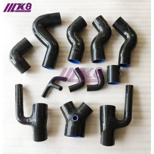 Silicone Boost Piping Hose Kit For Audi S4 RS4 A6 B5 C5 2.7L Bi-Turbo 97-01 (12Pcs) Red/Blue/Black