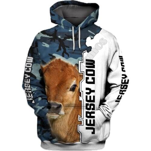 Jersey Cow 3D Printed Hoodies Funny Pullover Men For Women Funny Sweatshirts Animal Sweater Drop Shipping