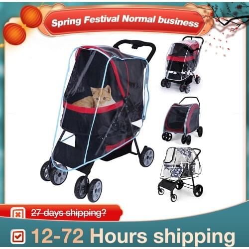 Pet Cart Stroller Raincover Cart Dust Rain Snow Cover Raincoat Pushchairs Pram Buggy Raincover Shield Cover Uv Protection