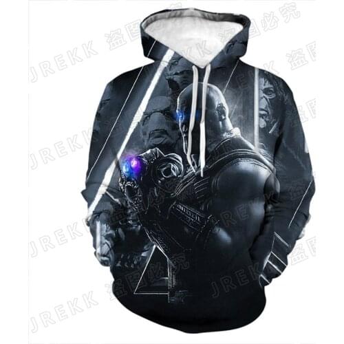 The Avengers Thanos Hoodies Men Women Children 2021 New Fashion Marvel 3D Print Pullover Sweatshirts Casual Hoody Clothing
