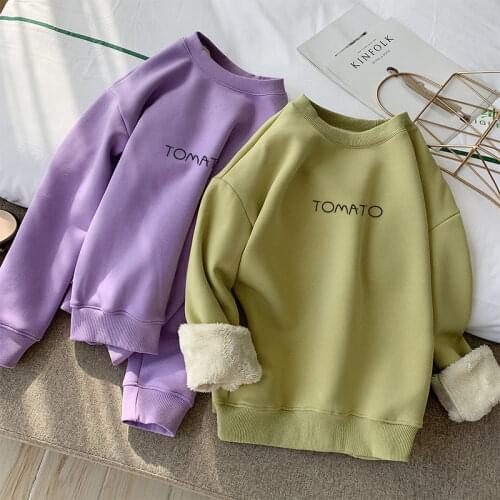 Thick Artificial Wool Warm Sweatshirt Women Korean Hedging Winter Clothes New Loose Letters Plus Velvet Sweater Womens Hoodie