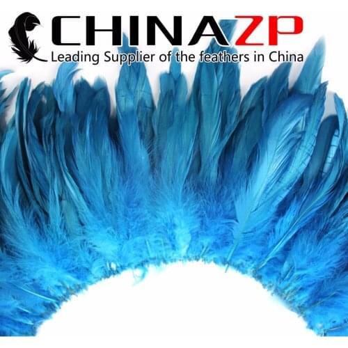 CHINAZP Factory Top Quality Dyed Turquoise Blue Strung Rooster Schlappen Feathers