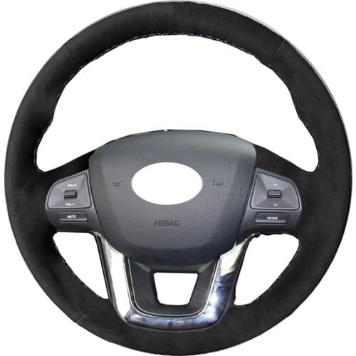 Alcantara Leather Suede Car Steering Wheel Cover for Kia K2 Rio 2011 2012 2013