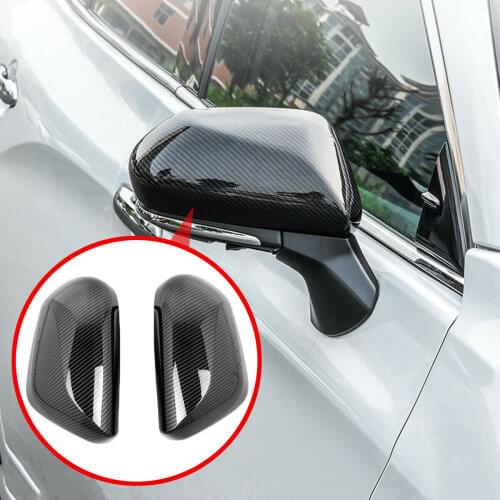 Carbon Fiber Car Exterior Protector Accessories Side Door Rear View Mirrors Cover Cap Trim Fit For Toyota Camry 2018 2019 2020