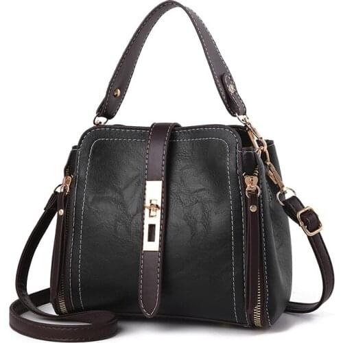 Women Shoulder Bag pu Leather High Quality Lady Crossbody Bag Black Fashion Tote Handbag