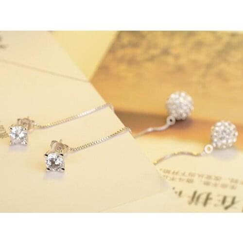 Ear Accessories Fashion 925 Sterling Silver Long Tassel Dangle Earrings Women Wedding Jewerly Fashion Brincos Bijoux Bague