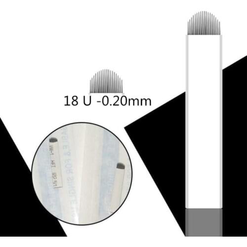 0.20mm 18 u Permanent Makeup Eyebrow Tatoo Blade Microblading Needles For 3D Embroidery Manual Tattoo Pen Machine