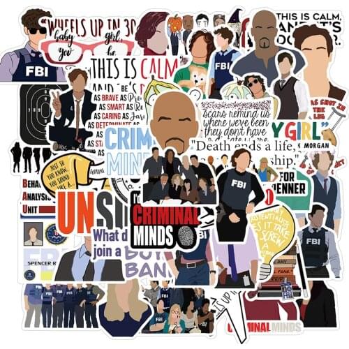 10/30/50PCS Criminal Minds TV Show Stickers Graffiti Skateboard Guitar Laptop Motorcycle Luggage DIY Waterproof Funny Sticker