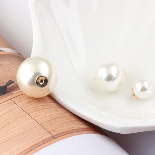 10pcs/lot Gold 8/10/12/14mm Imitation Pearl Bead Screw on Ear Stud Brooch Bases Diy Findings Earring Boutonniere Stick Safty Pin