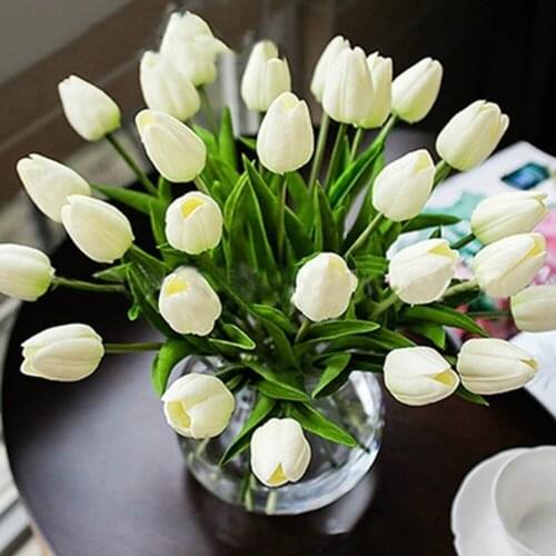3pcs/Lot Tulip Artificial Flower PU Artificial Bouquet Real Touch Fake Flowers For Home Party Wedding Thanksgiving Decoration