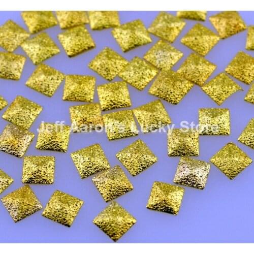 300PCS beauty frosted gold metal square 3d nail art decoration studs nails accessoires supplies tools new arrival