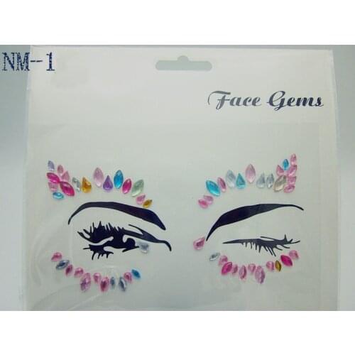 3D Face Crystal Jewels Tattoo Sticker Women Fashion Face Body Gems Festival Adornment Party Beauty Makeup Stickers