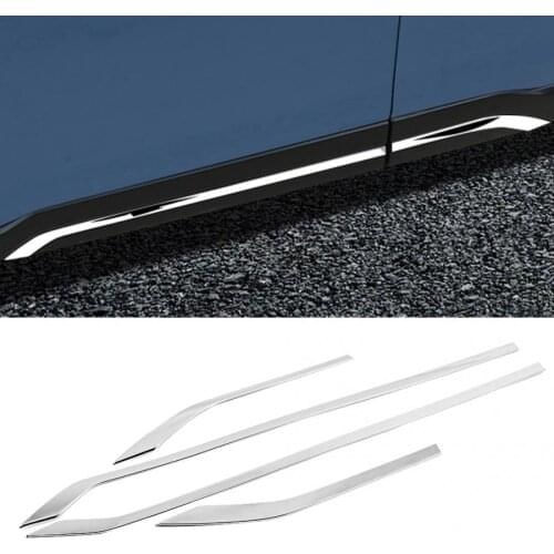 4pcs/set Side Door Body Panel Molding Cover Trim Fit for Subaru Forester SK 2019 Electroplate ABS Material car accessories