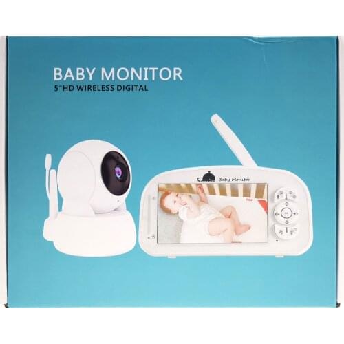 5 Inch LCD Display 2.4Ghz Wireless Two Intercom Baby Monitor Night Vision Baby Camera