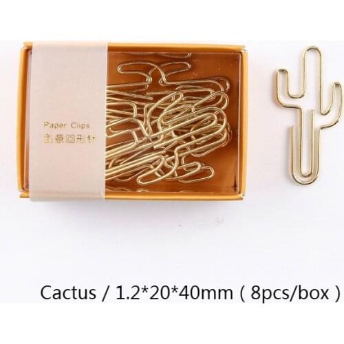 8pcs paper clip bookmark creative cute cartoon animal cactus clip special-shaped paper clip