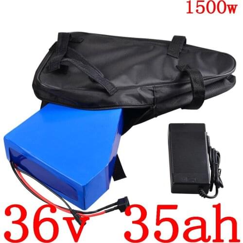 36V 1000W 1500W electric scooter battery 36V 35AH lithium battery pack 36V electric bike battery with 50A BMS +5A charger+bag