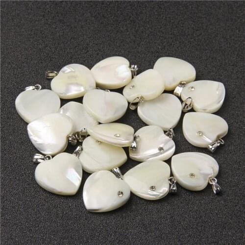 Natural MOP Loving Heart Charms Rhinestone Inlay Mother of Pearl Shell Heart Beads Pendants For Jewelry Making DIY earrings
