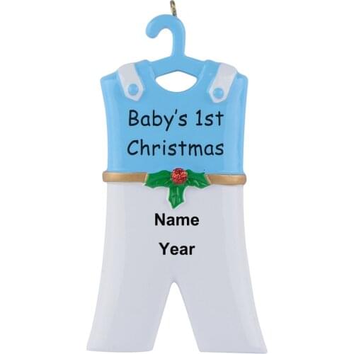 Boy Suit Girl Skirt Polyresin Hanging Personalized Babys 1st Christmas Ornament As Craft Souvenir For Holiday Gifts Home Decor