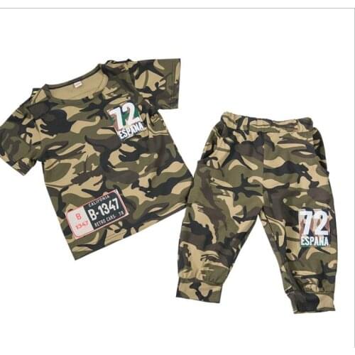 Boys Summer Kids Clothes Sets 6 8 10 12 14 Years Boy Sport Suit Camouflage Short Sleeve T-shirt+Pants Teenager Boys Clothing Set