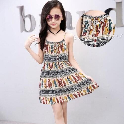 Girls summer clothes 2-13T baby girls cute dress teenage kids flower party deresses children princess flowers knee-length dress