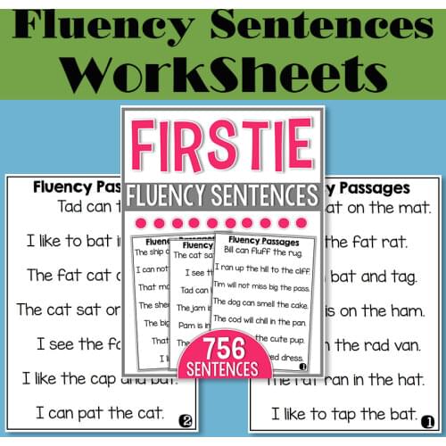 My Firstie Fluency Sentences Worksheets Preschool Learn English Words Passages Workbooks Reading Phonics Books