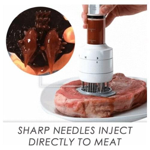 Multifunctional Meat Injector Needle Stainless Steel Seasoning Injectors Meat Tenderizer Kitchen Gadgets BBQ Cooking Tools
