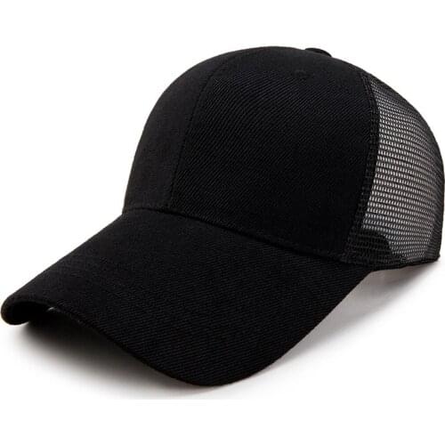 Mens Adjustable Mesh Back Cap Black Mesh Back Trucker Cap Snapback Hat