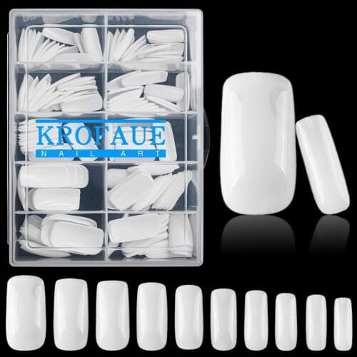 KROFAUE Tips for Nails False Nail 200pcs Manicure Capsule White Full Cover Press On Nails Nail Art Fake Fingernails Accessories
