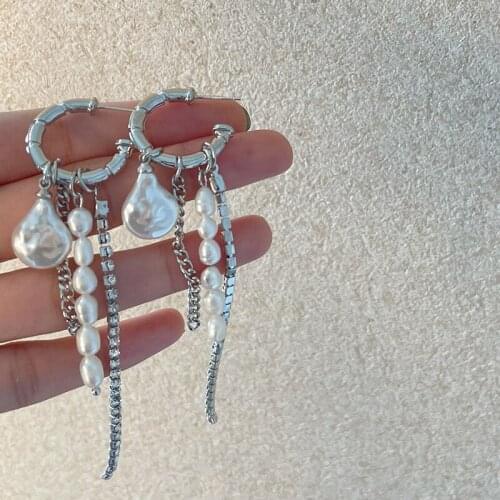 New Arrival Round Tassel Long Earrings Temperament Sexy Pearl Earrings Fashion Handmade Jewelry