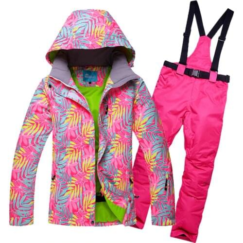 New Brand Winter Ski Suit Women Set Windproof Waterproof Warm Skiing Snowboarding Suits Set Outdoor Hot Ski jacket + Pants