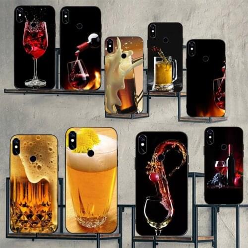 Drinking Beer Wine pattern Phone Cases For Xiaomi Redmi note 7 8 9 t k30 max3 9 s 10 pro lite Luxury brand shell funda coque