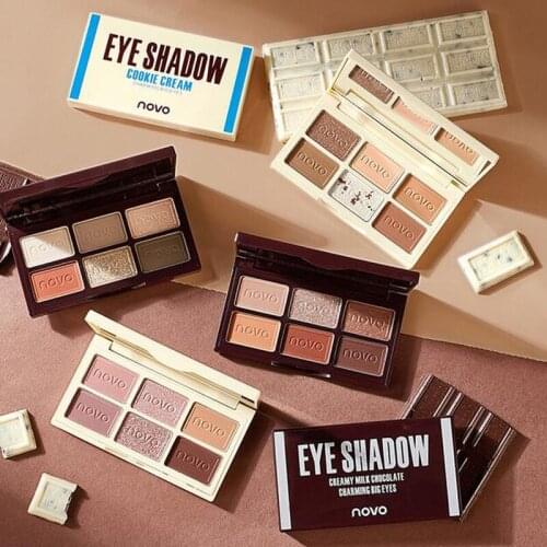 NOVO Chocolate Eyeshadow Pallete Nude Eye Shadow Glitter Eyeshadow Warm Brown High Pigments Makeup Pallete Idea Christmas Gift