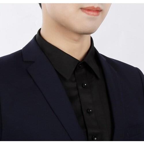Business Dress Fake Collar Shirt Men 2020 Removable Black White High Quality Cotton Male Detachable False