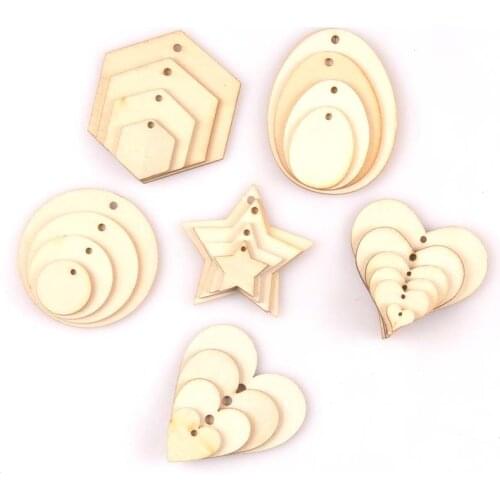 50pcs Natural wooden charms pendant for Drop Hanging Home decoration diy embellishment Scrapbooking crafts MT2588