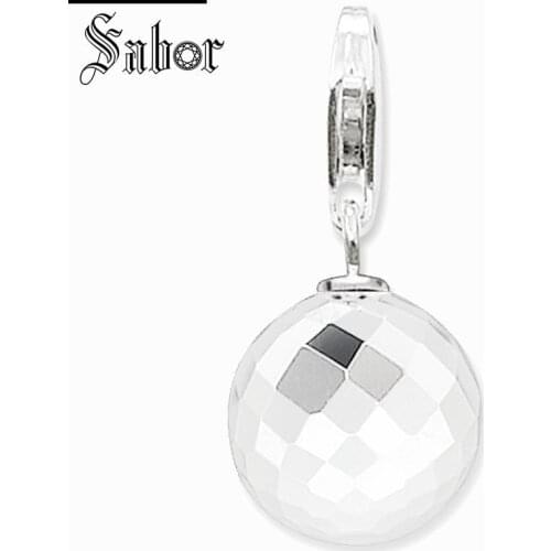 Thomas Crystal Ball Charm, gifts Jewelry For Women,2020 Gift Silver color plated Fit jewellery charms
