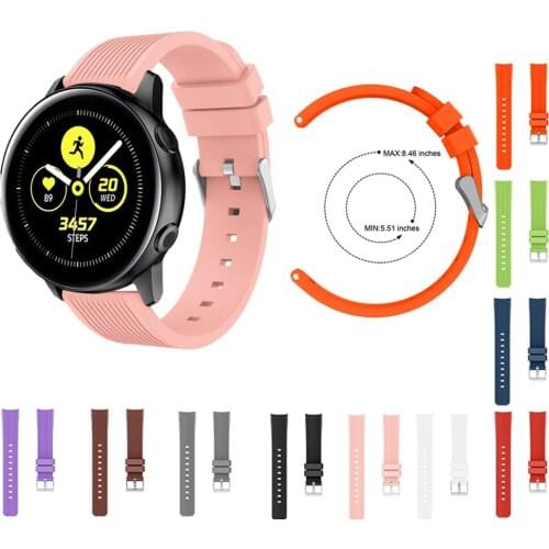 20mm silicone watchbands for Samsung Galaxy Watch Active 2 40 44mm smart sport strap for Samsung galaxy watch 42mm watch strap
