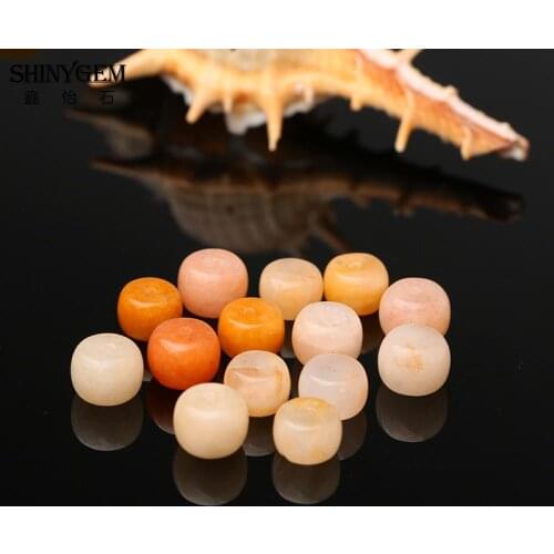 ShinyGem 2020 Natural Stone 7*9mm Yellow Jades Beads Wholesale Jewelry Supplies Small Flat Round For Making Wholesale 20pcs/Los